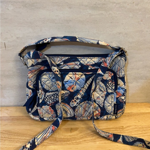 Vera Bradley Blue and Cream Patterned Crossbody Bag - Picture 1 of 11